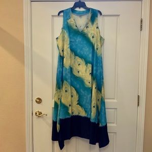 NWOT Size S but fits like ML -a peacock maxi dress